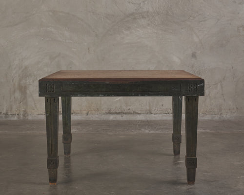 PRAIRIE SCHOOL STEEL WITH OAK TOP LIBRARY TABLE, c1906
